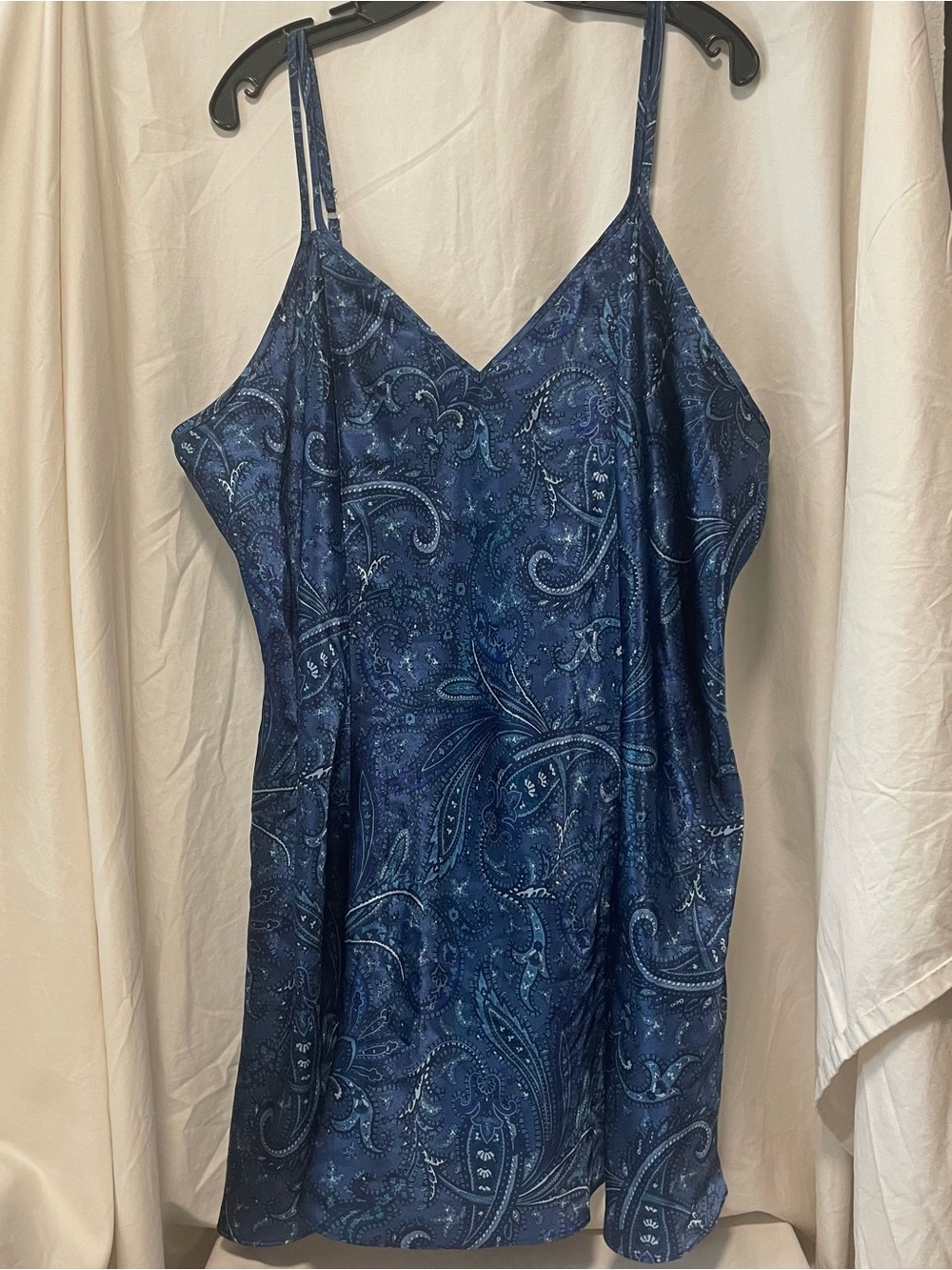 Cacique Blue Paisley Nightwear Slip Dress